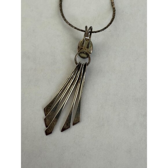 Vintage 60's Native American Navajo Sterling Blue Turquoise Dangle Pendant Neckl - Picture 7 of 14